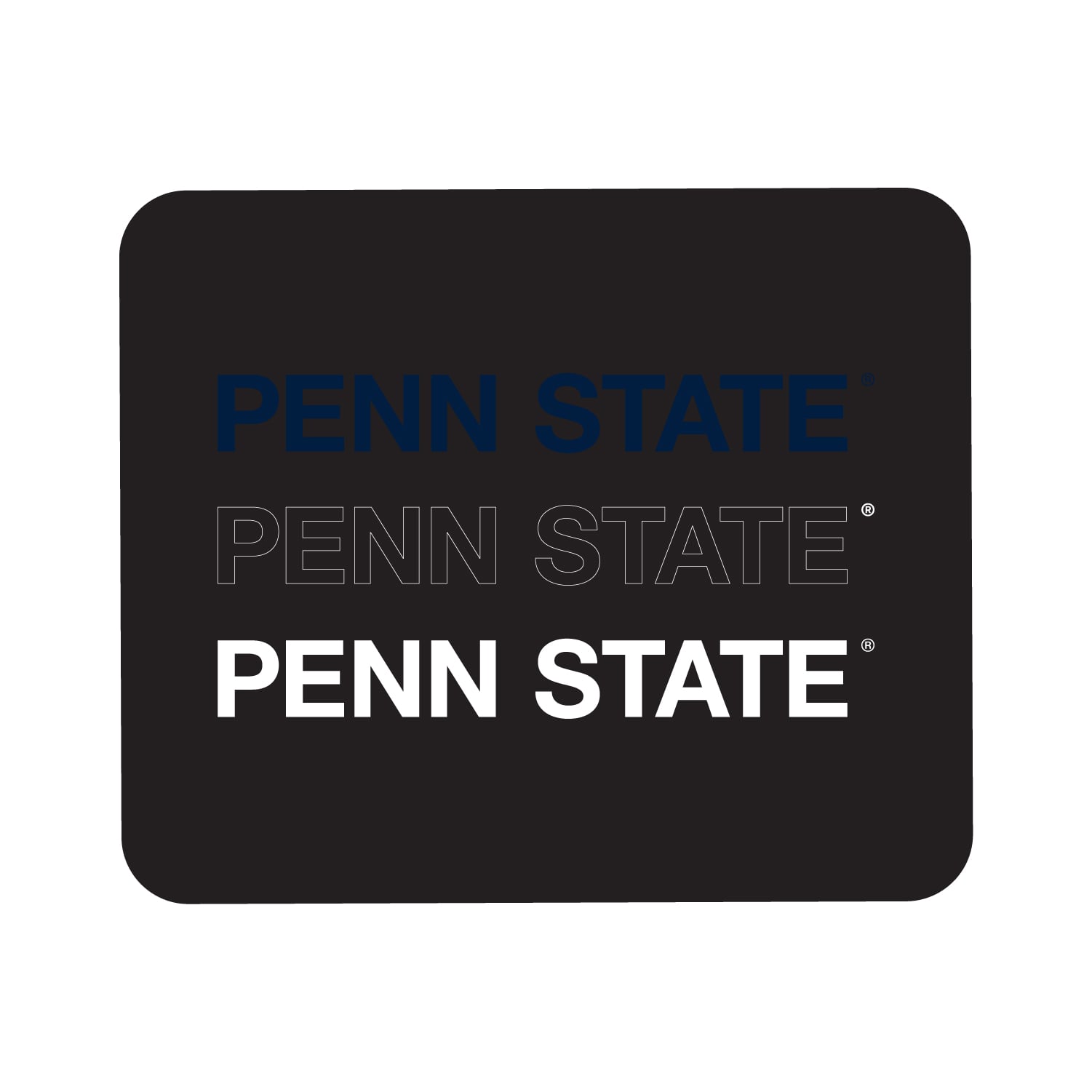 Black Penn State Nittany Lions Wordmark Logo Mouse Pad