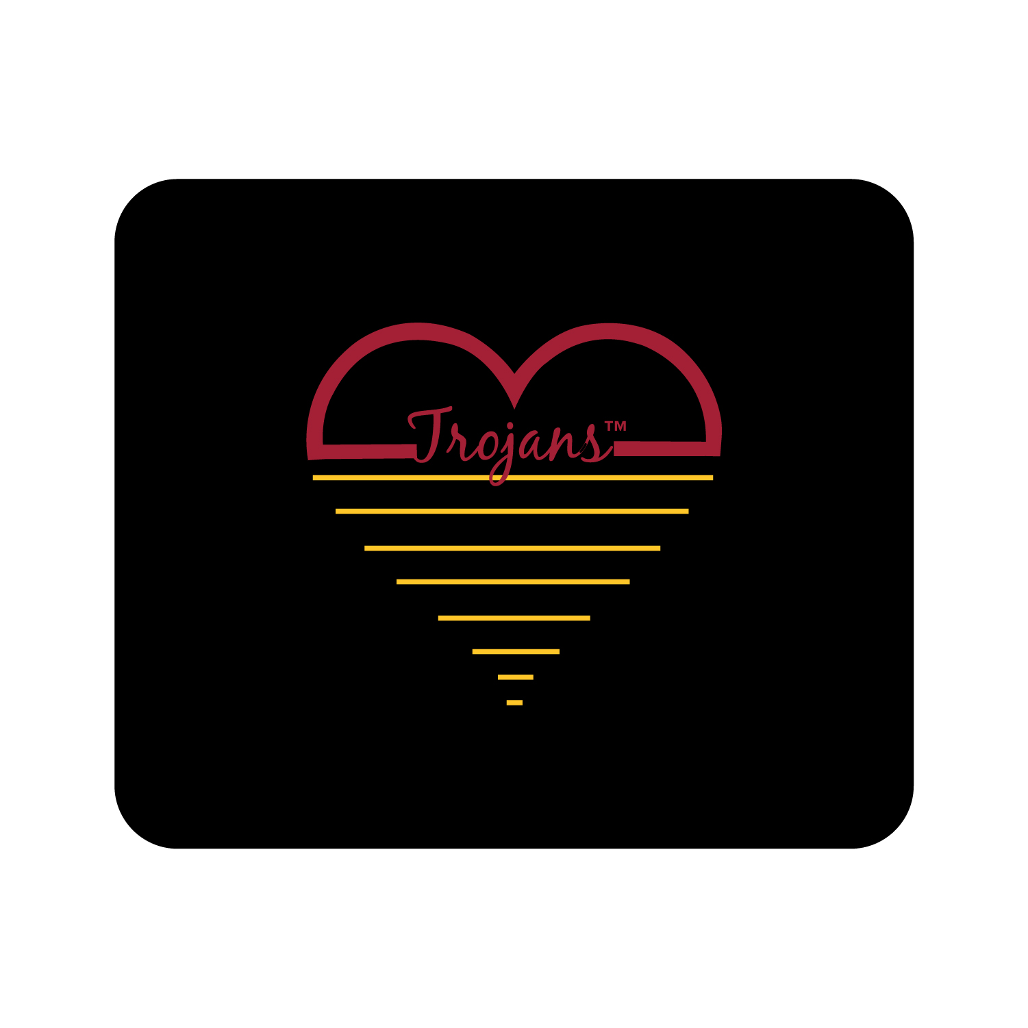 Black USC Trojans Heart Logo Mouse Pad