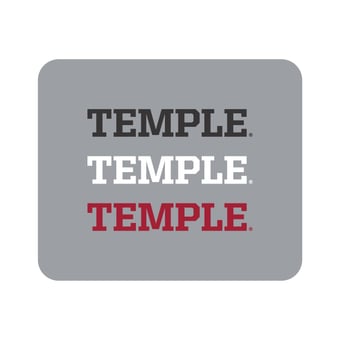 Gray Temple Owls Wordmark Logo Mouse Pad
