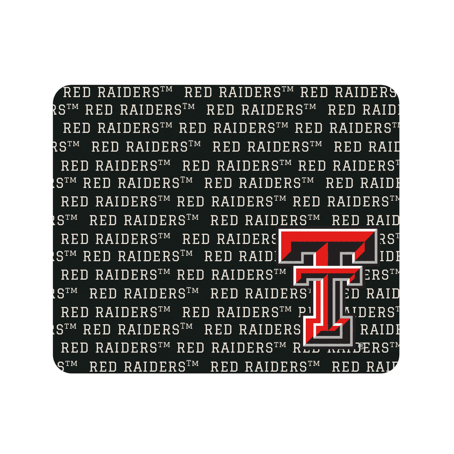 Black Texas Tech Red Raiders Repeat Text Mouse Pad