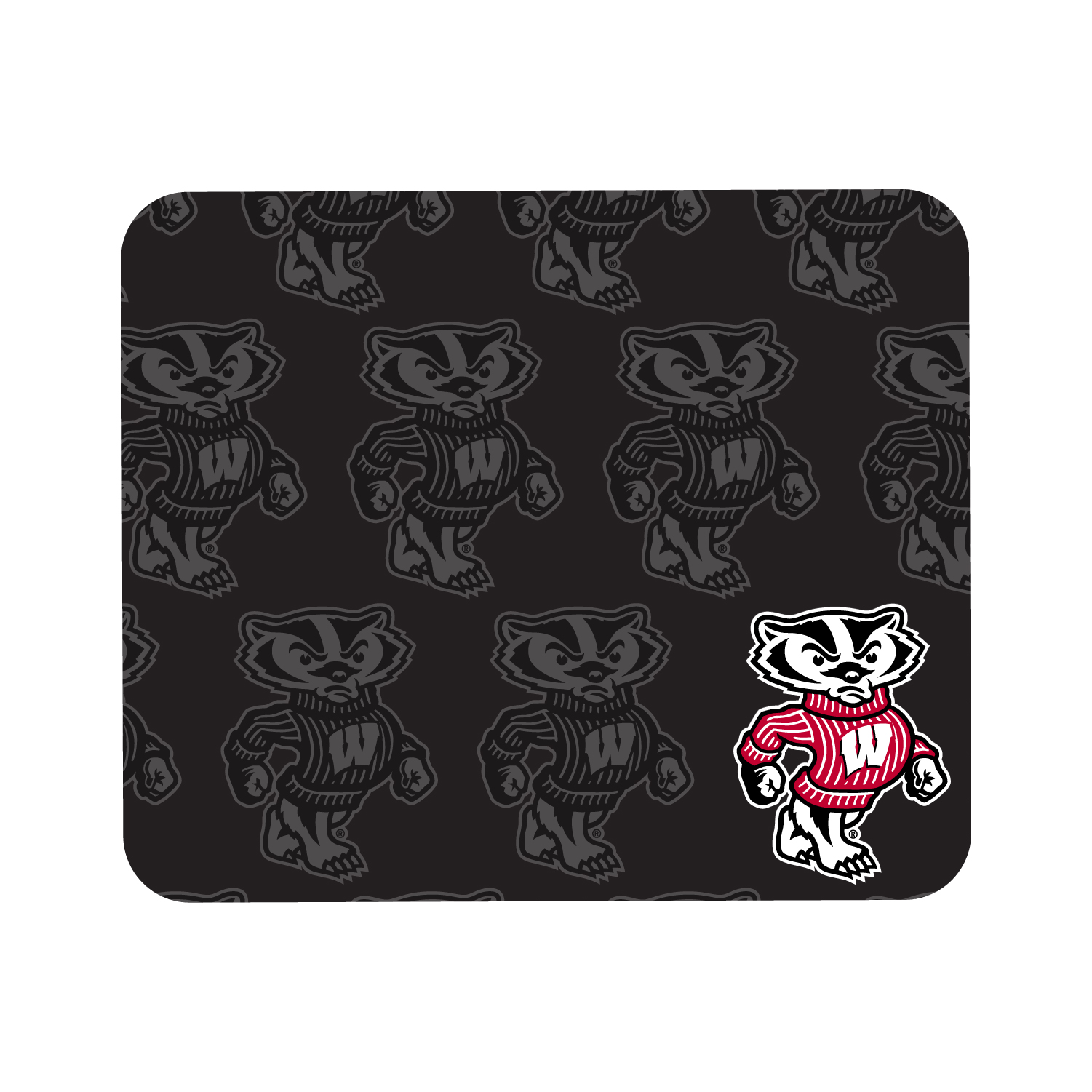 Black Wisconsin Badgers Echo Logo Mouse Pad