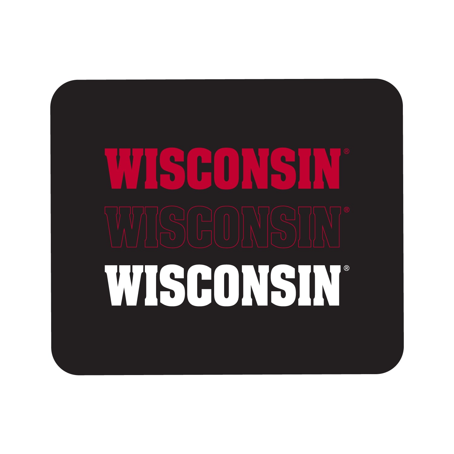 Black Wisconsin Badgers Wordmark Logo Mouse Pad