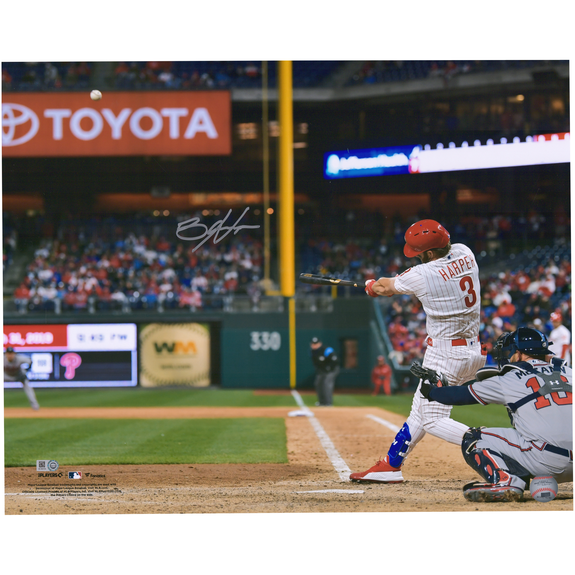 Bryce Harper Philadelphia Phillies Autographed 16″ x 20″ Swinging in White Jersey Horizontal Photograph Bryce Harper Philadelphia Phillies Autographed 16″ x 20″ Swinging in White Jersey Horizontal Photograph