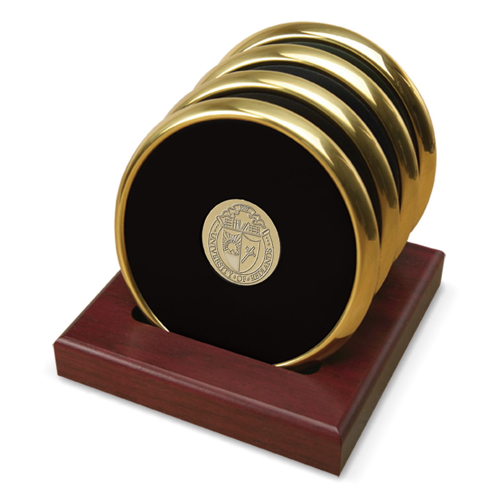 Gold University of Redlands Bulldogs -Piece Coaster Set