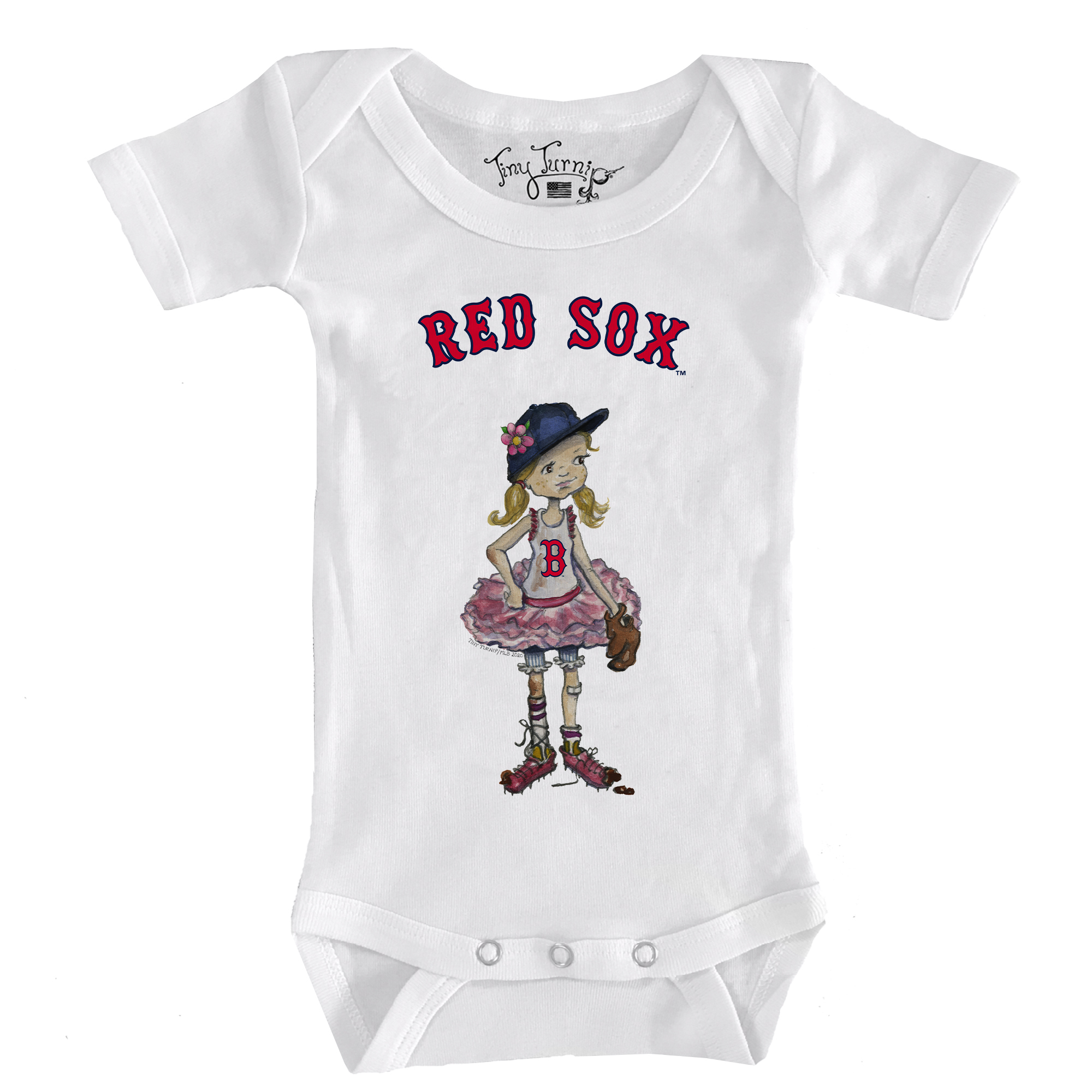 Infant Tiny Turnip White Boston Red Sox Baseball Babes Bodysuit