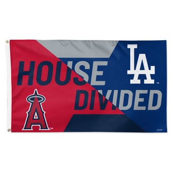 WinCraft Los Angeles Angels vs Los Angeles Dodgers 3' x 5' Single-Sided Deluxe House Divided Flag