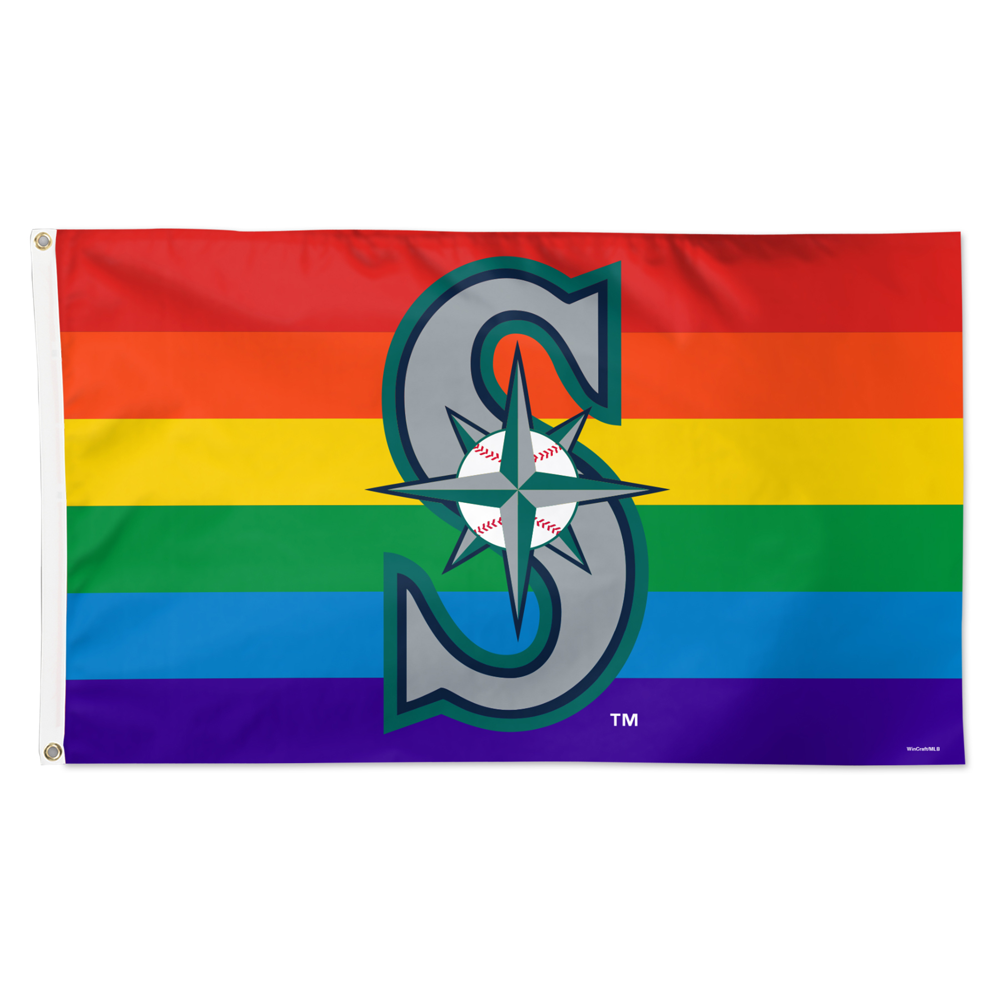 WinCraft Seattle Mariners 3' x 5' Single-Sided Deluxe Team Pride Flag