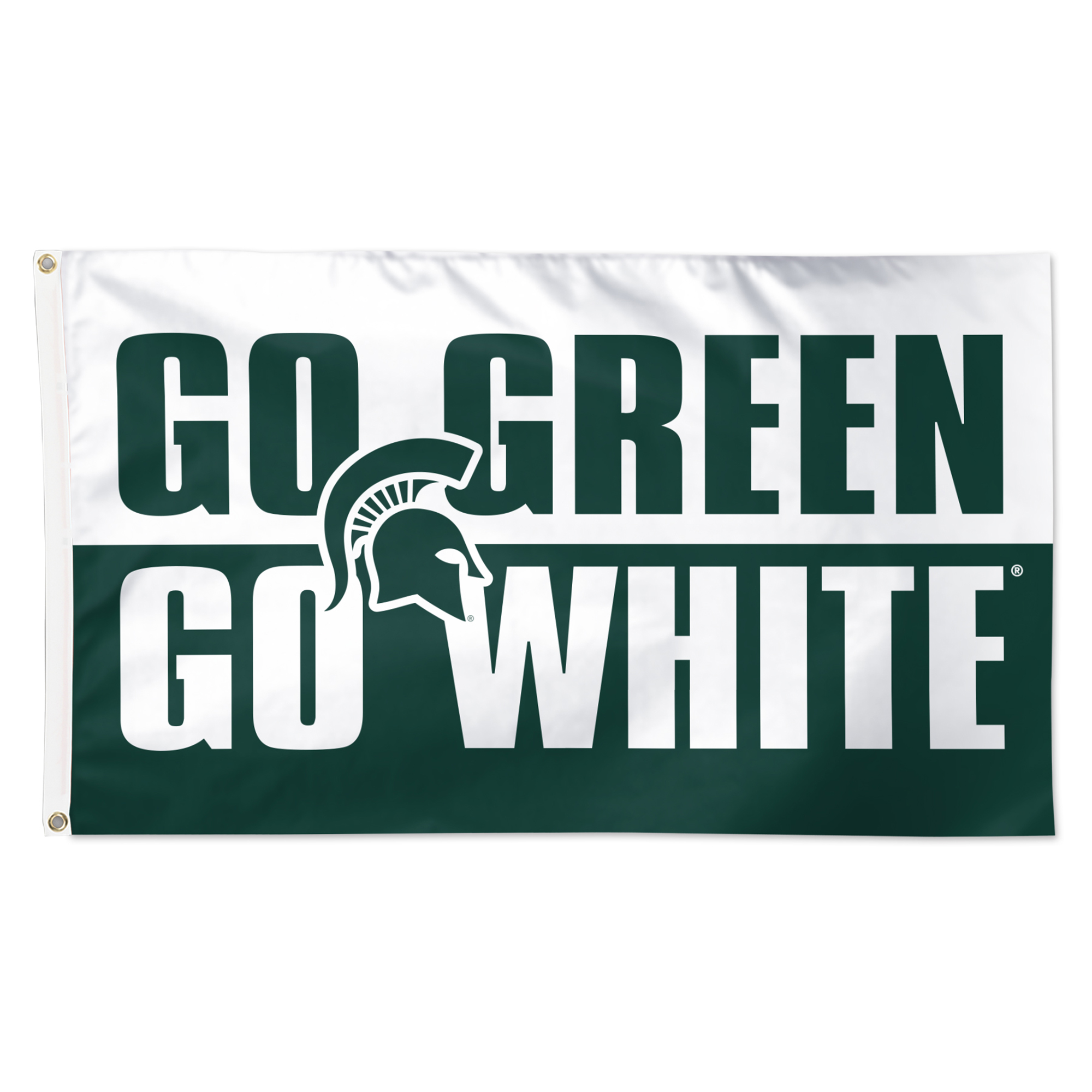 WinCraft Michigan State Spartans 3' x 5' Single-Sided Deluxe Team Slogan Flag