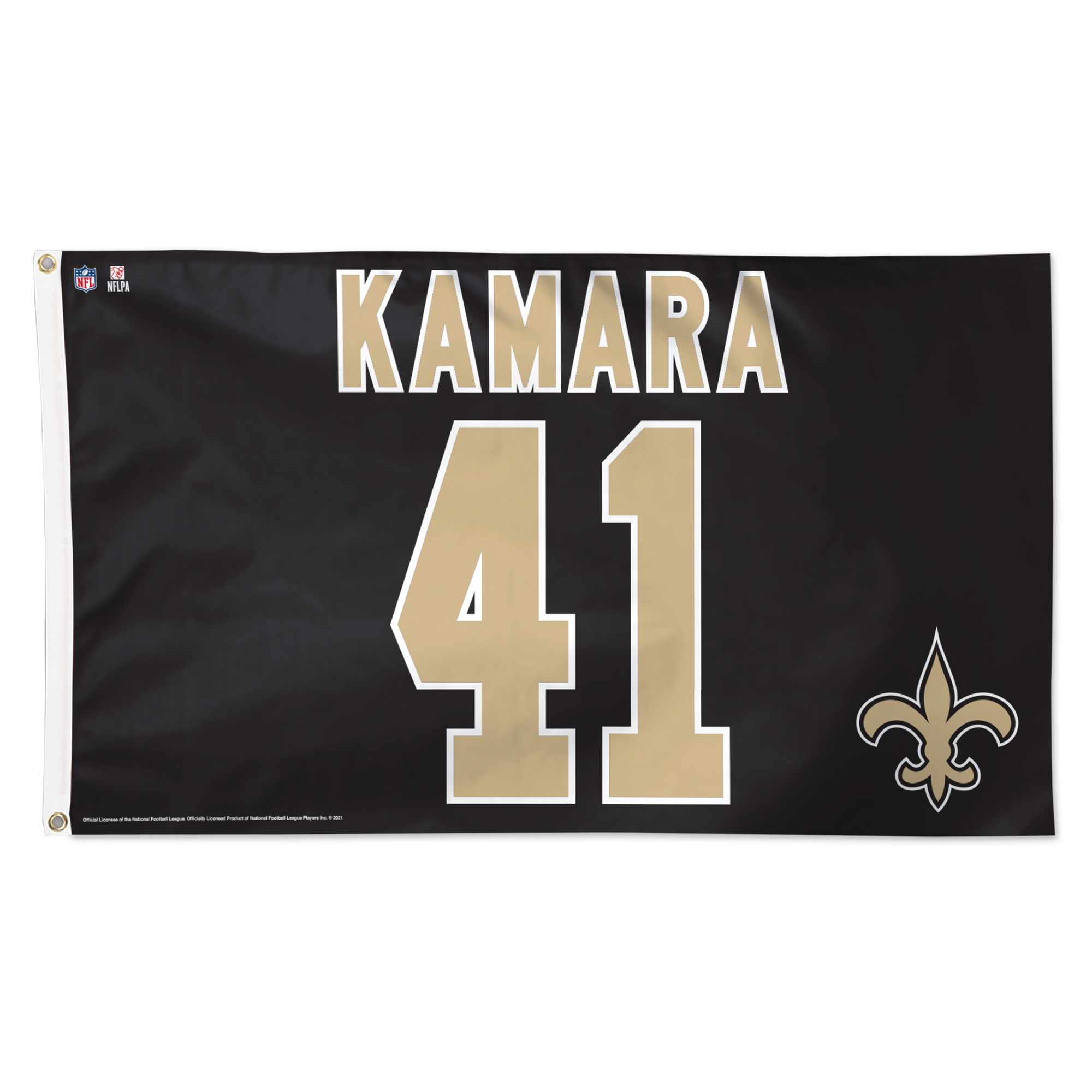 WinCraft Alvin Kamara New Orleans Saints 3' x 5' Single-Sided Deluxe Name & Number Flag