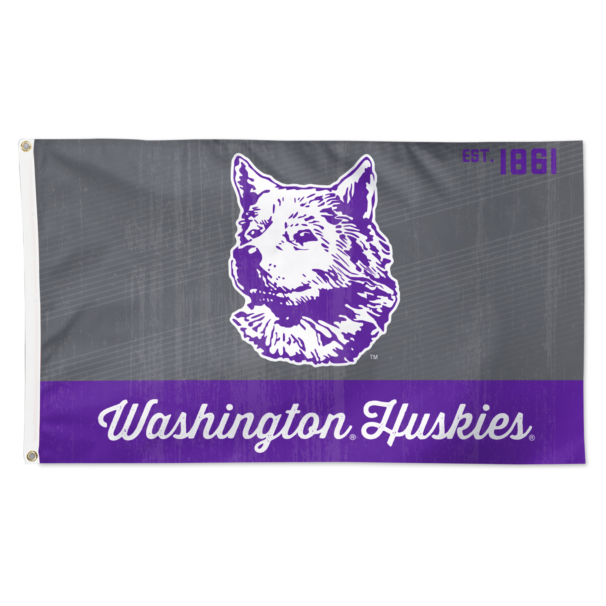 WinCraft Washington Huskies 3' x 5' Single-Sided Heritage Inspired Deluxe Vintage Flag