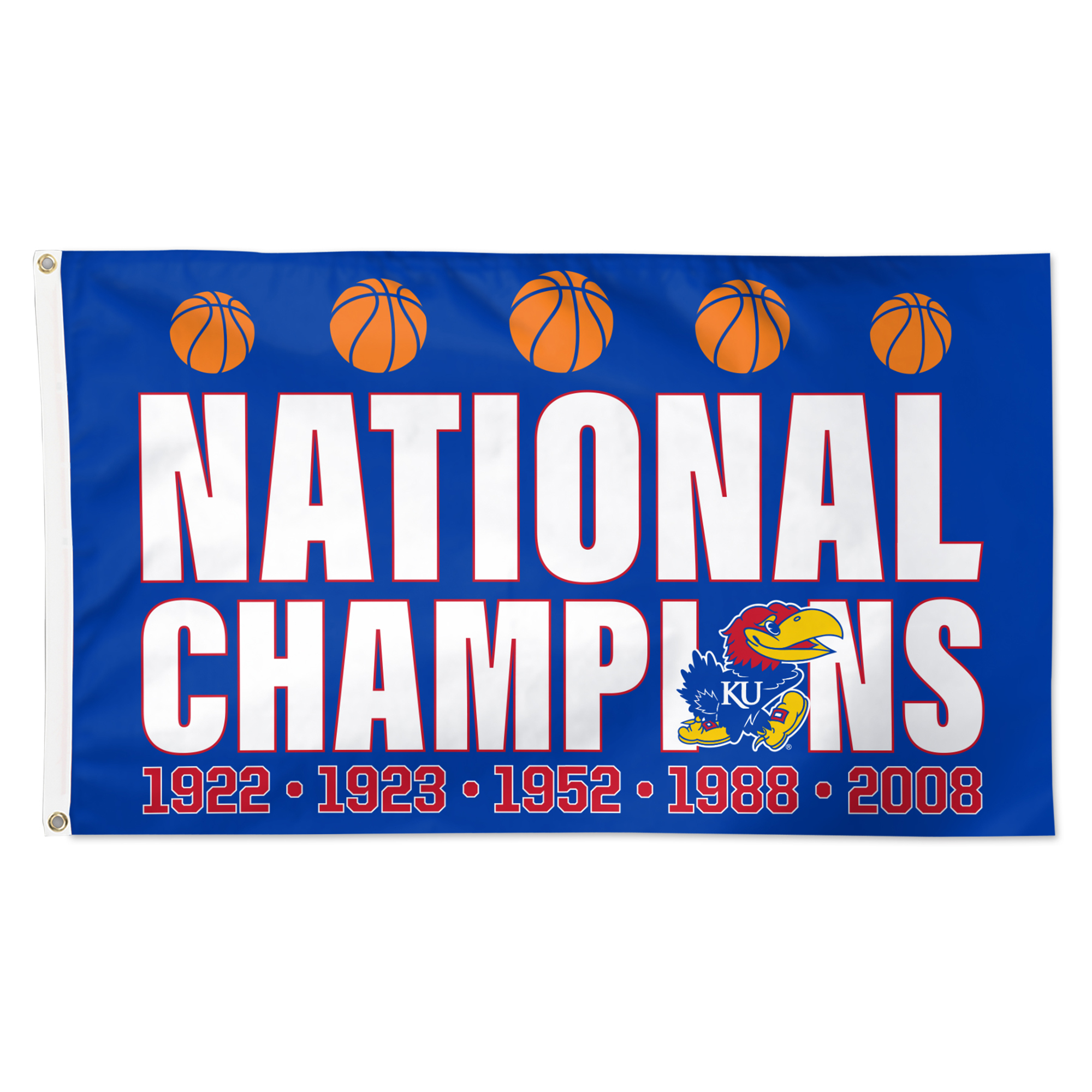 WinCraft Kansas Jayhawks 3' x 5' Single-Sided Heritage Inspired Deluxe Milestone Flag
