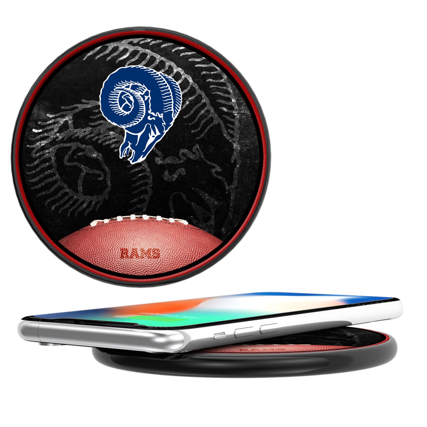 Keyscaper Los Angeles Rams 15 Watt Wireless Induction Charger: retailer-supplied image