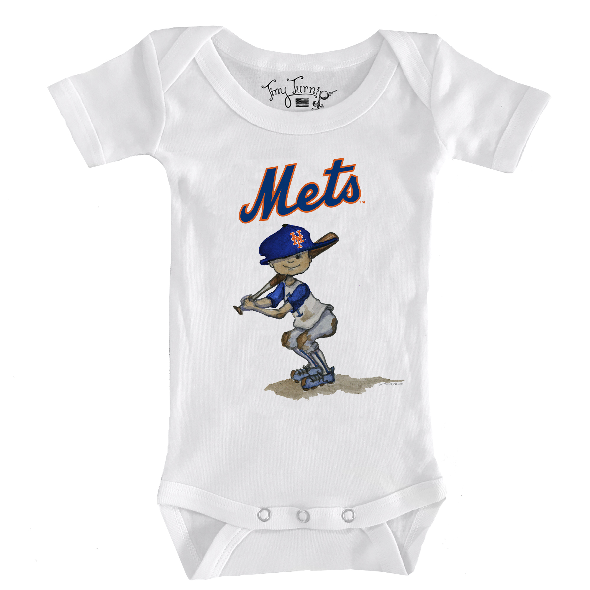 Infant Tiny Turnip White New York Mets Slugger Bodysuit Infant Tiny Turnip White New York Mets Slugger Bodysuit