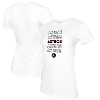 Women's Tiny Turnip White Houston Astros Stacked T-Shirt