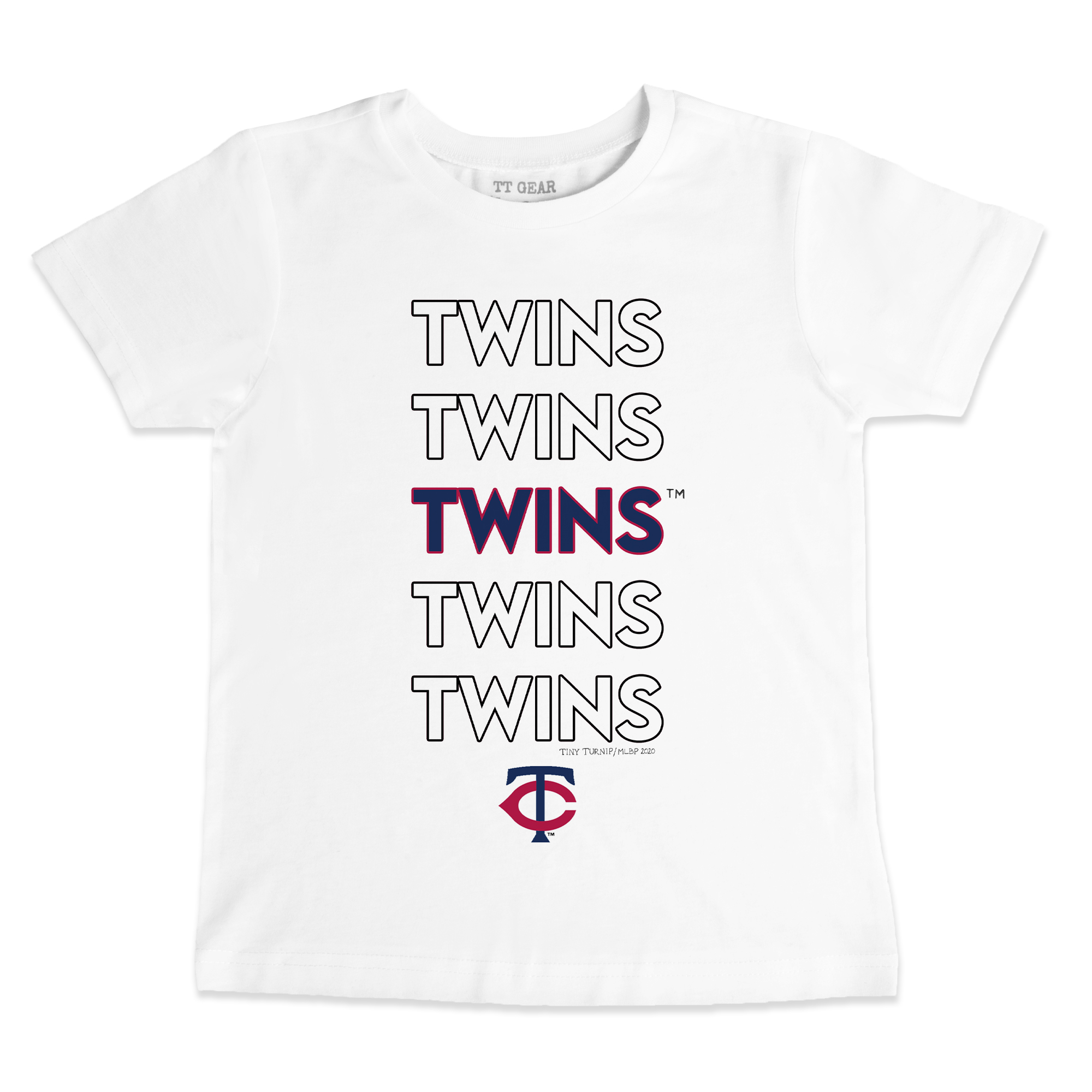 Toddler Tiny Turnip White Minnesota Twins Stacked T-Shirt Toddler Tiny Turnip White Minnesota Twins Stacked T-Shirt
