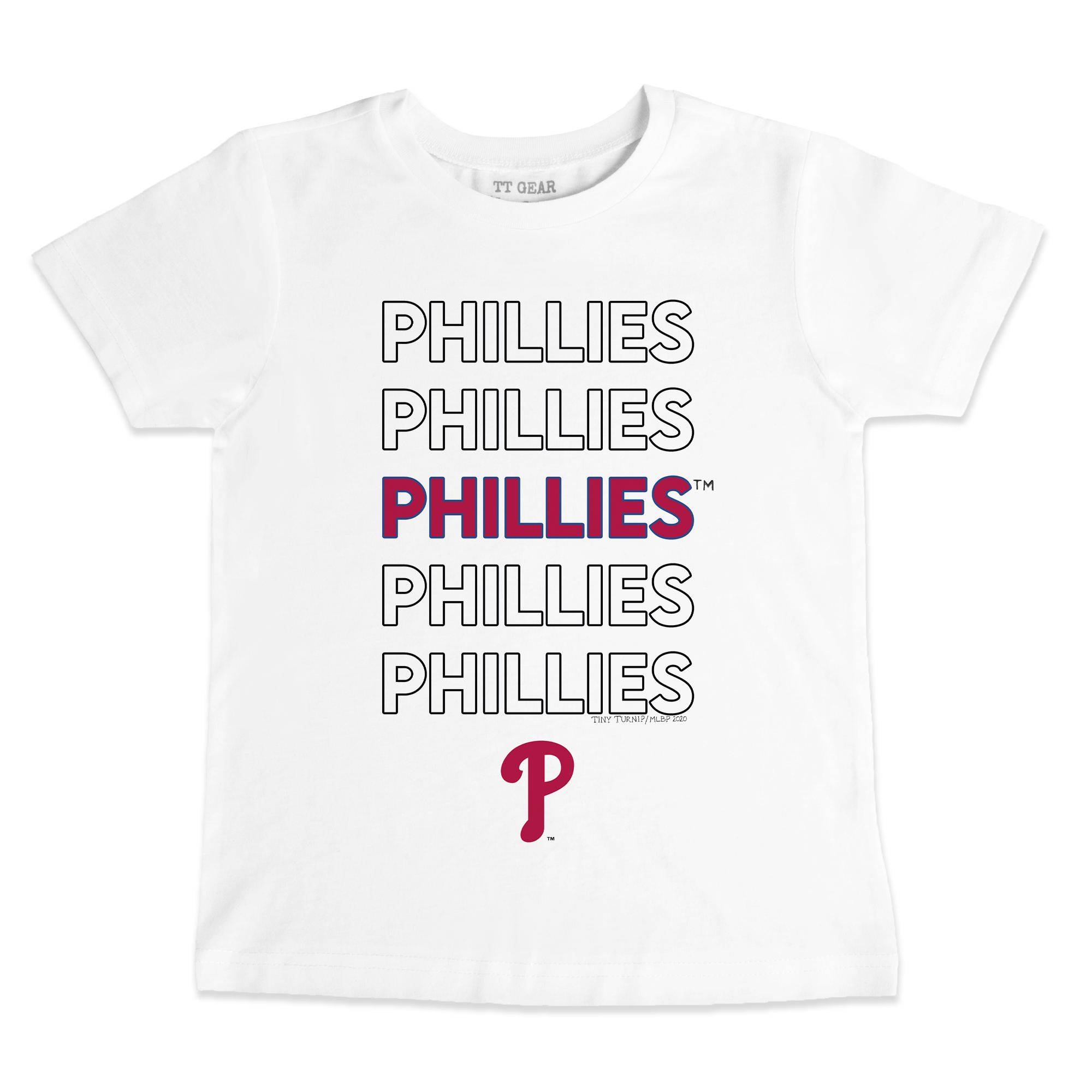 Youth Tiny Turnip White Philadelphia Phillies Stacked T-Shirt Youth Tiny Turnip White Philadelphia Phillies Stacked T-Shirt