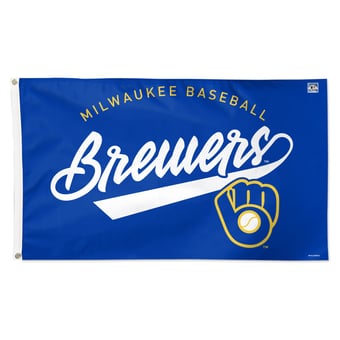 WinCraft Milwaukee Brewers 3' x 5' Single-Sided Heritage Deluxe Team Flag
