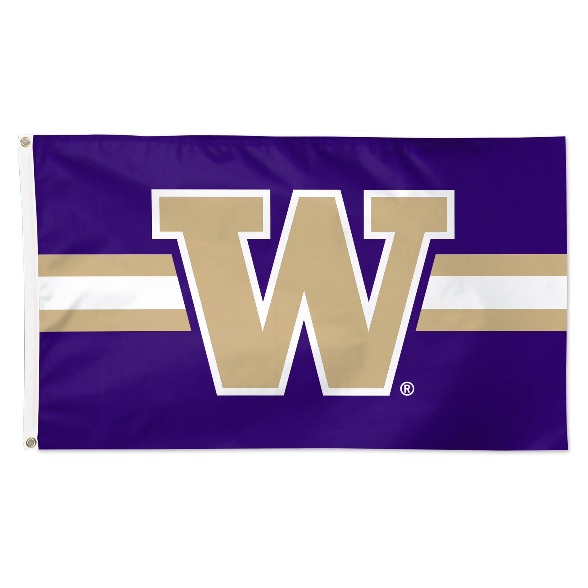 WinCraft Washington Huskies 3' x 5' Horizontal Stripe Deluxe Single-Sided Flag