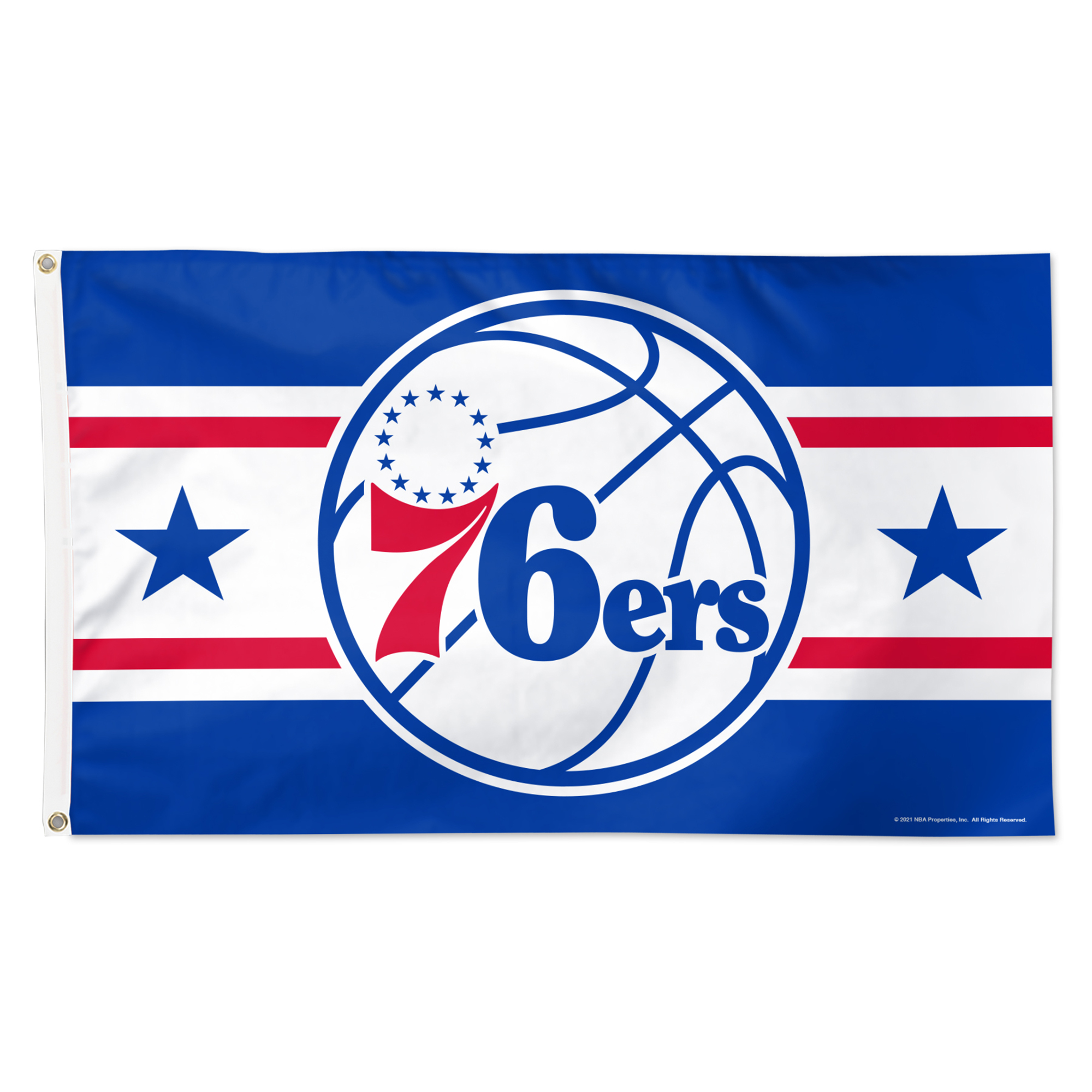 WinCraft Philadelphia 76ers 3' x 5' Horizontal Stripe Deluxe Single-Sided Flag