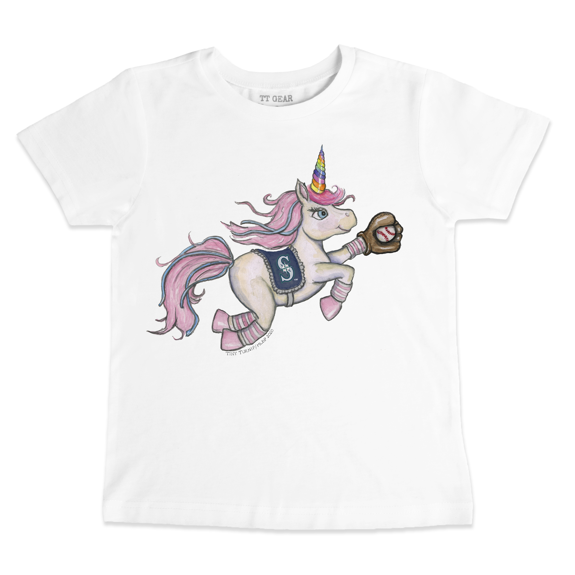 Youth Tiny Turnip White Seattle Mariners Unicorn T-Shirt