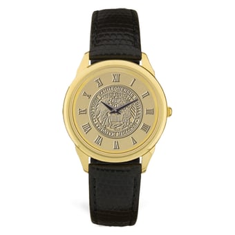 Gold Hamilton Continentals Medallion Leather Wristwatch