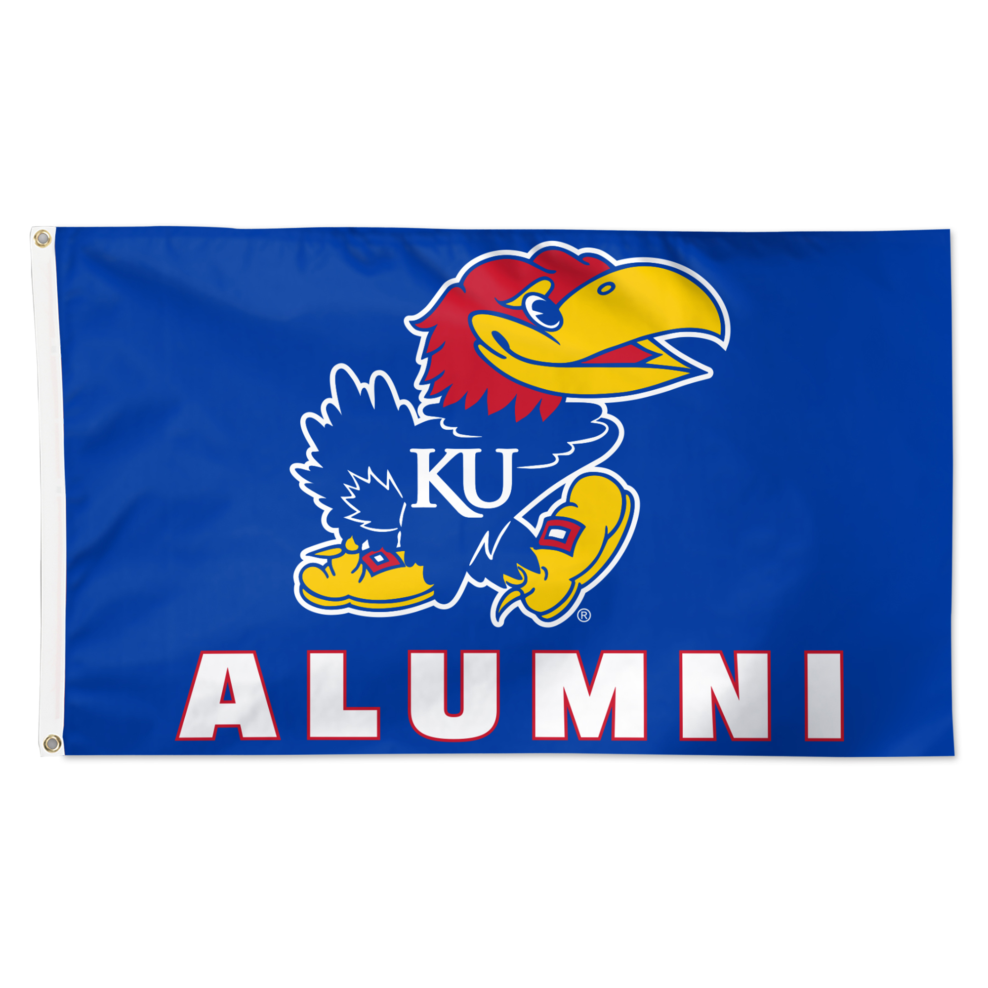WinCraft Kansas Jayhawks 3' x 5' Single-Sided Deluxe Alumni School Supporter Flag