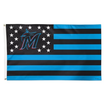 WinCraft Miami Marlins 3' x 5' Single-Sided Deluxe Patriotic Americana Flag