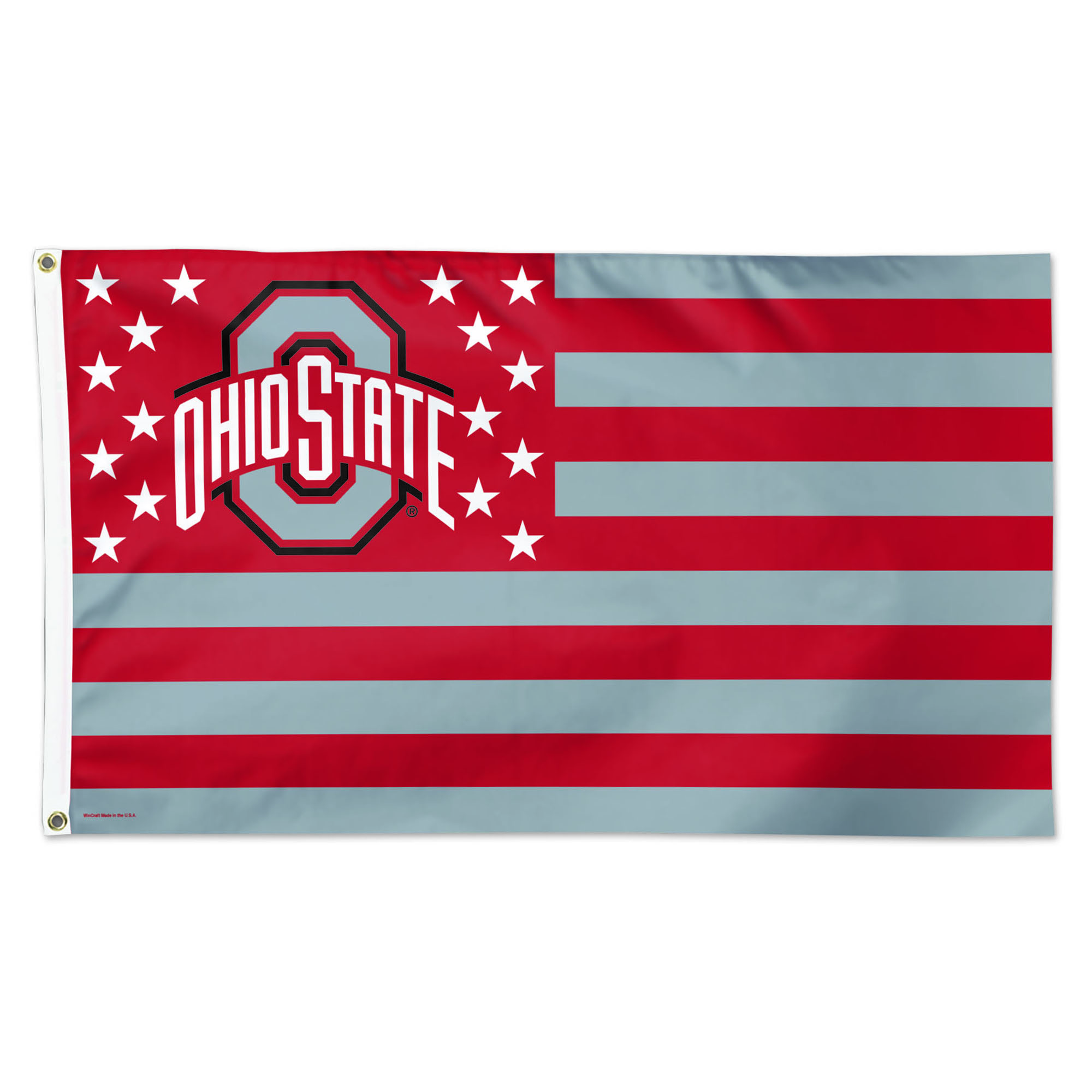 WinCraft Ohio State Buckeyes 3' x 5' Single-Sided Deluxe Patriotic Stars & Stripes Flag