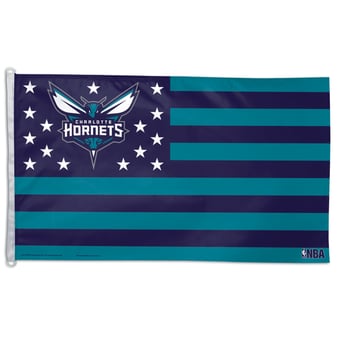 WinCraft Charlotte Hornets 3' x 5' Single-Sided Deluxe Patriotic Americana Flag