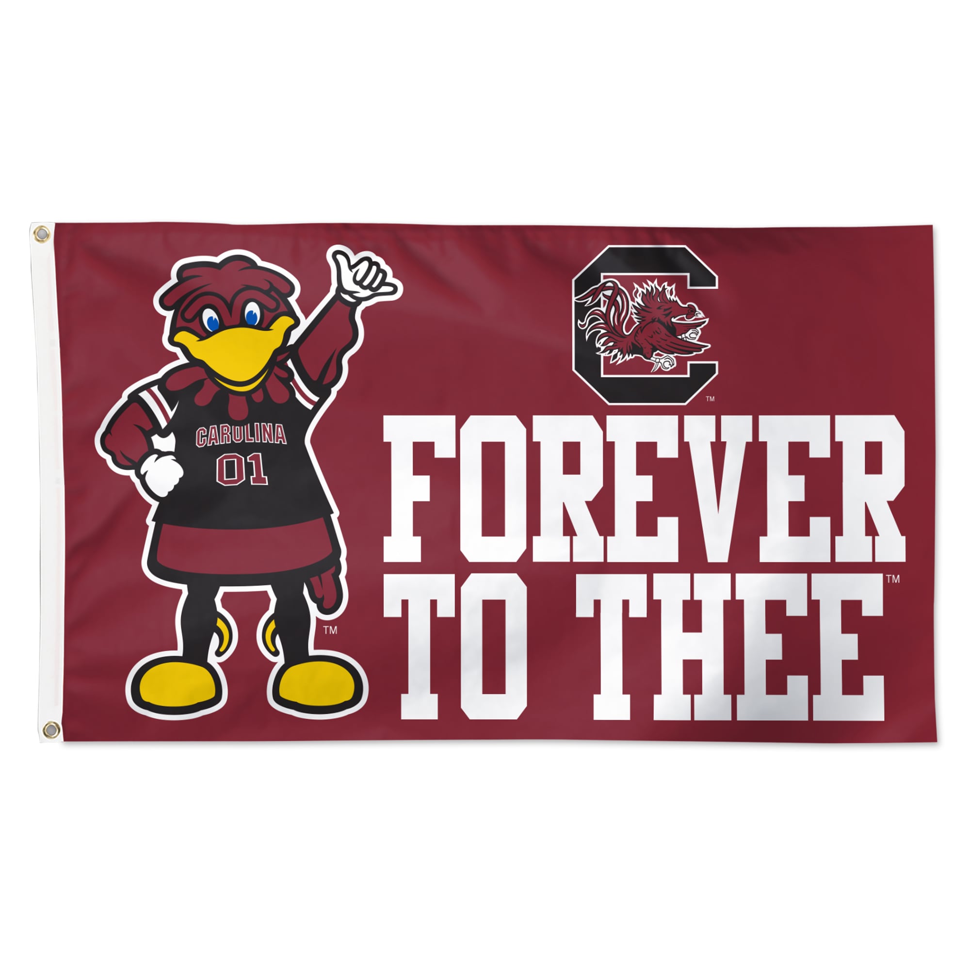 WinCraft South Carolina Gamecocks 3' x 5' Single-Sided Deluxe Mascot Flag