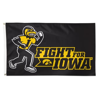 WinCraft Iowa Hawkeyes 3' x 5' Single-Sided Deluxe Mascot Flag