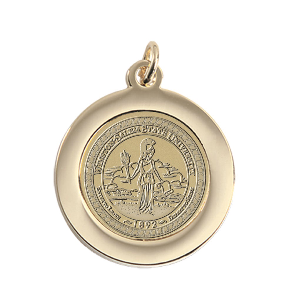 Gold Winston-Salem State Rams Pendant