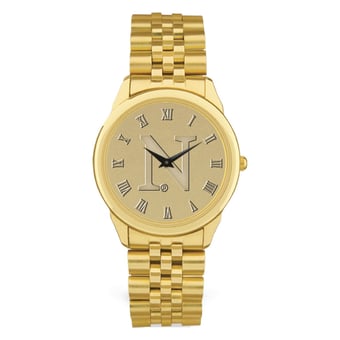 Gold Northwestern Wildcats Team Medallion Rolled Link Bracelet Wristwatch