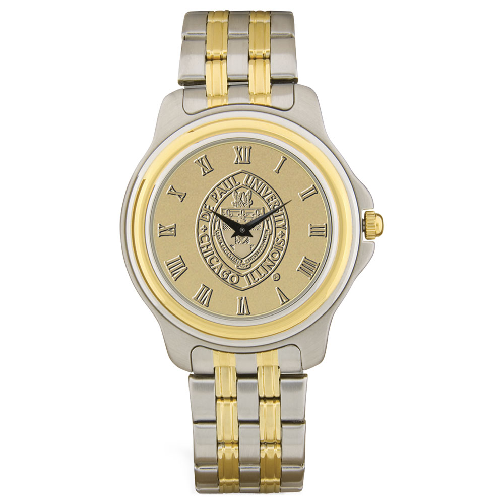 Gold/Silver DePaul Blue Demons Two-Tone Medallion Wristwatch