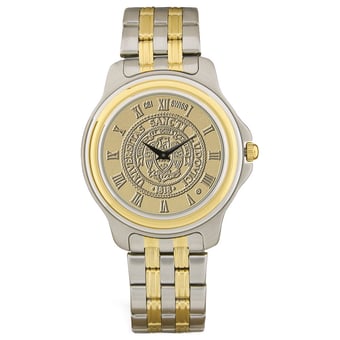 Gold/Silver Saint Louis Billikens Logo Two-Tone Medallion Wristwatch
