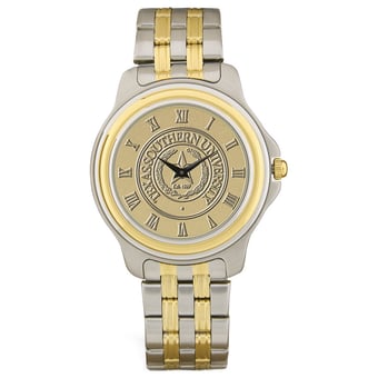 Gold/Silver Texas Southern Tigers Two-Tone Medallion Wristwatch