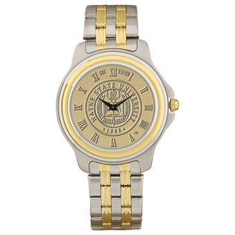 Gold/Silver Wayne State Warriors Two-Tone Medallion Wristwatch
