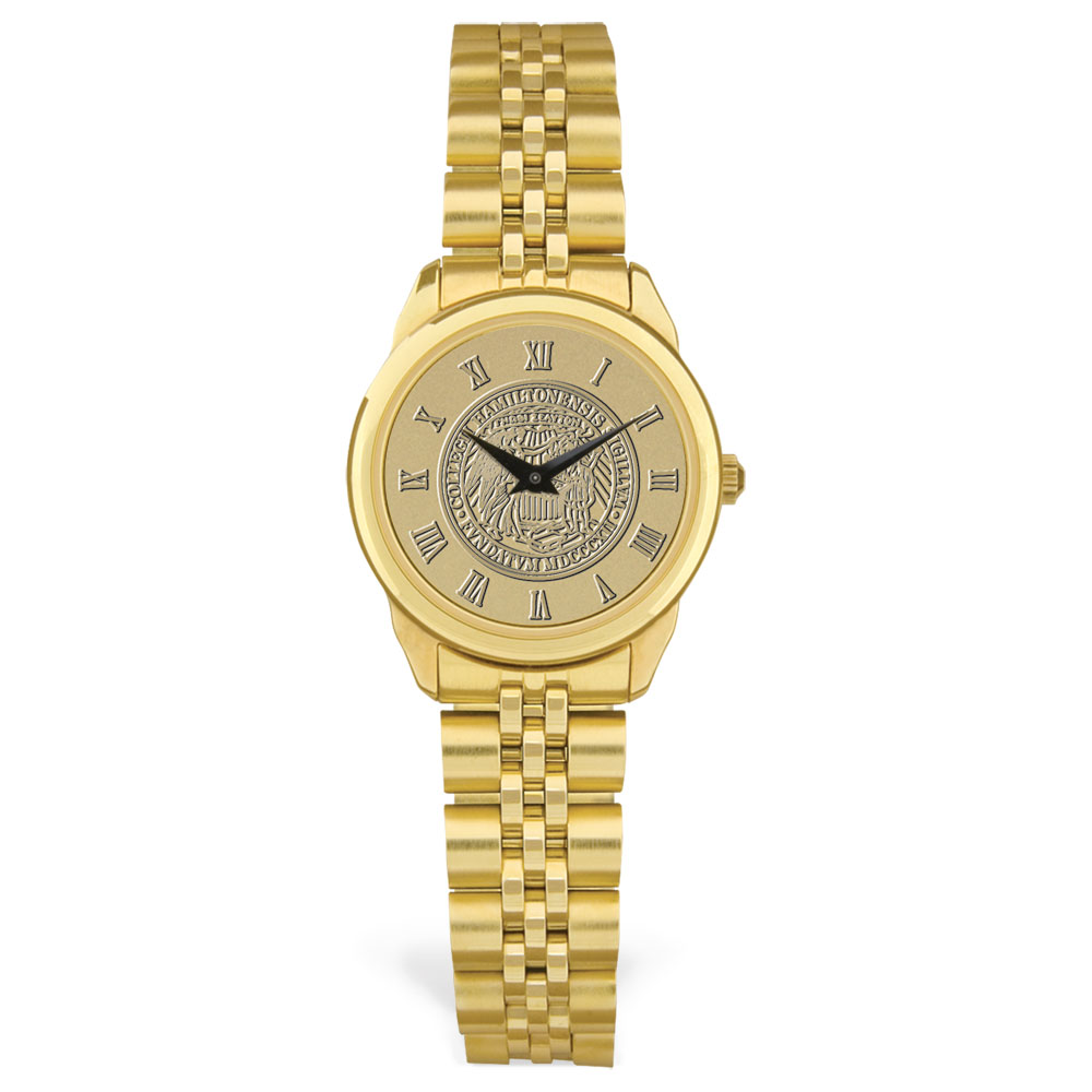 Women's Gold Hamilton Continentals Medallion Rolled Link Bracelet Wristwatch