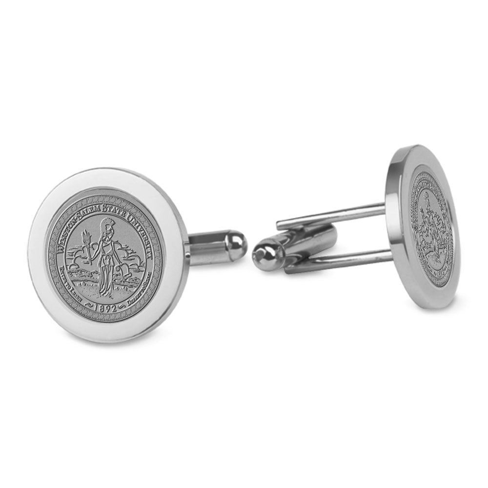 Silver Winston-Salem State Rams Cufflinks