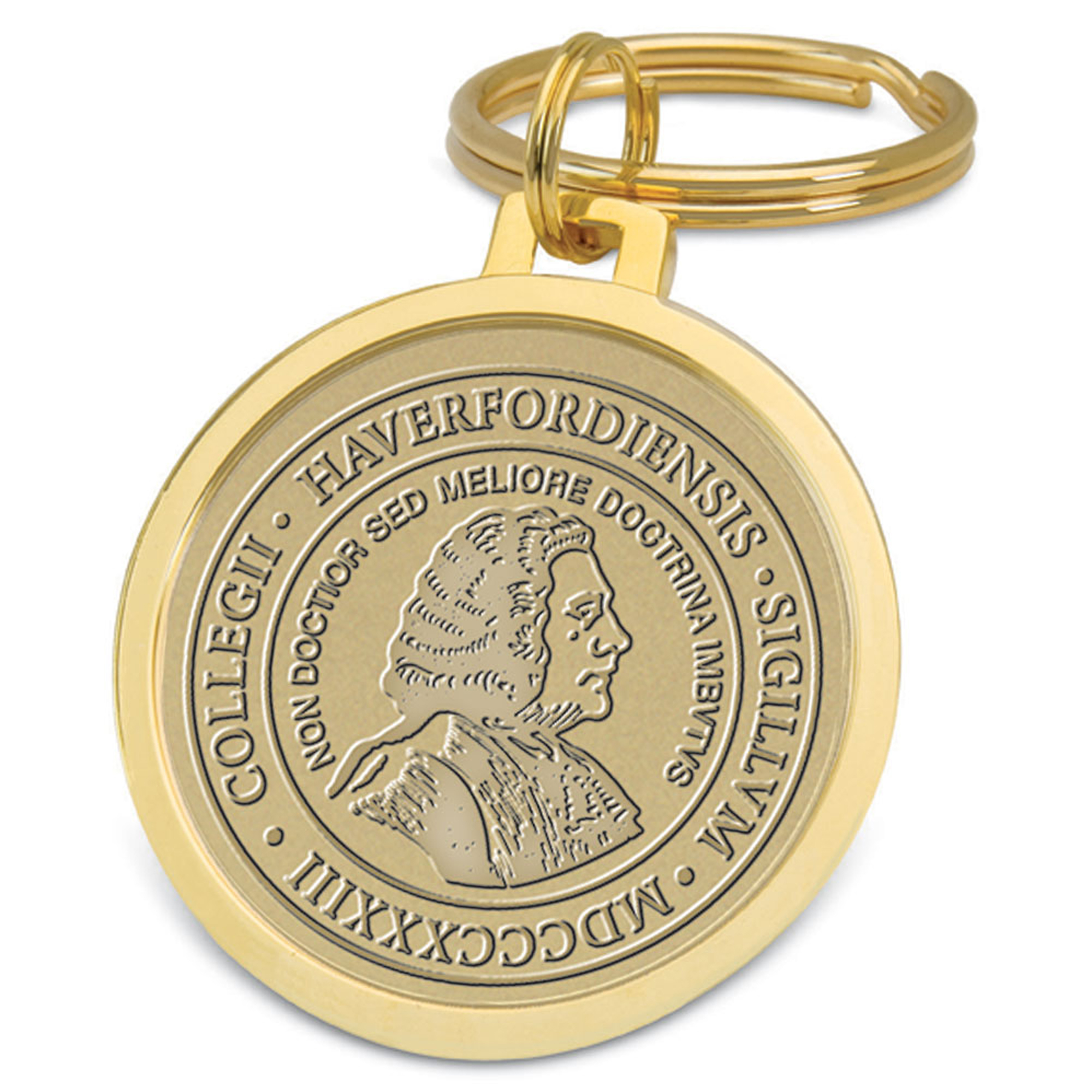 Gold Haverford College Split-Wire Key Ring