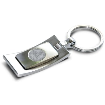 Silver Binghamton Bearcats Team Logo Curve Key Ring