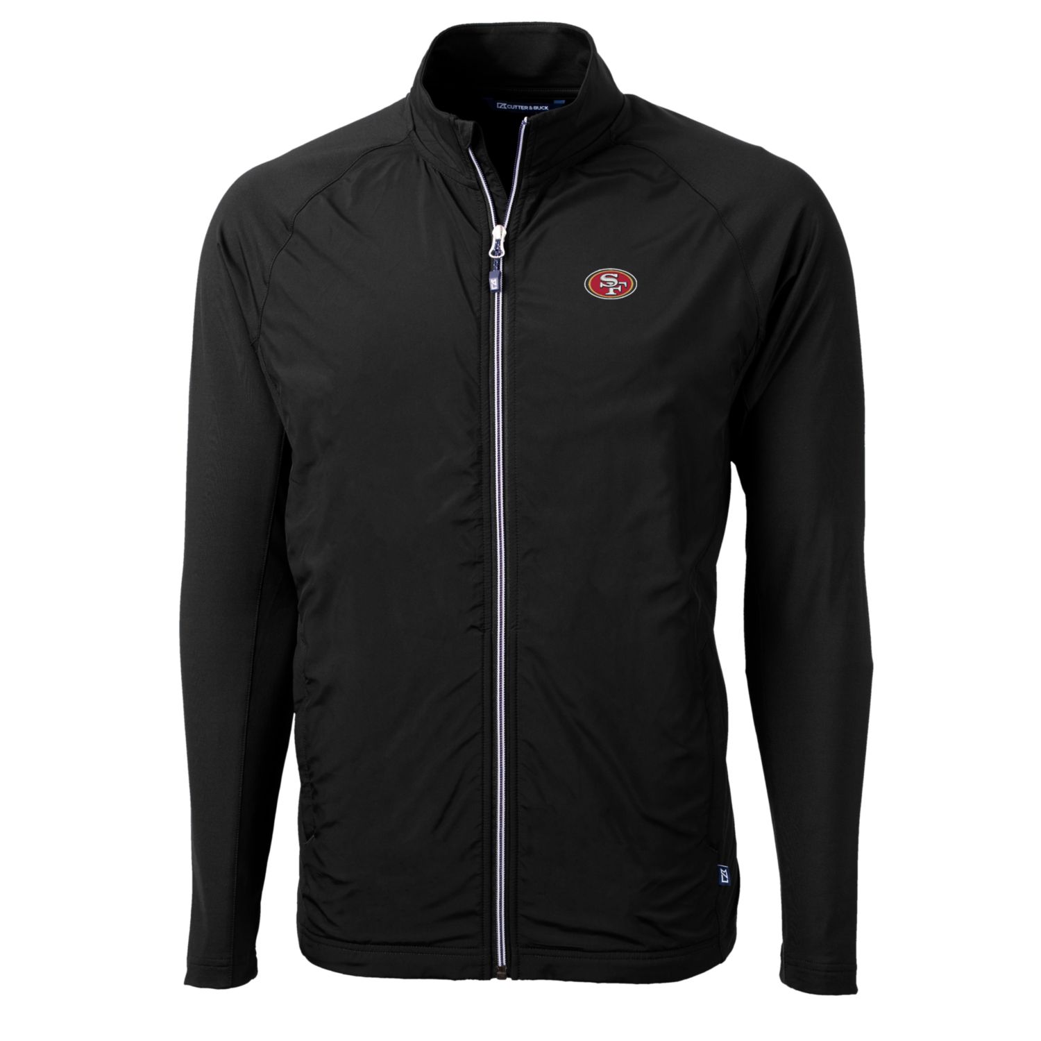 Men's Cutter & Buck Black San Francisco 49ers Big & Tall Adapt Eco Knit Full-Zip Raglan Jacket