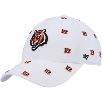 Women's '47 White Cincinnati Bengals Confetti Clean Up Adjustable Hat