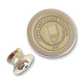Men's Gold Lewis & Clark College Pioneers Logo Lapel Pin