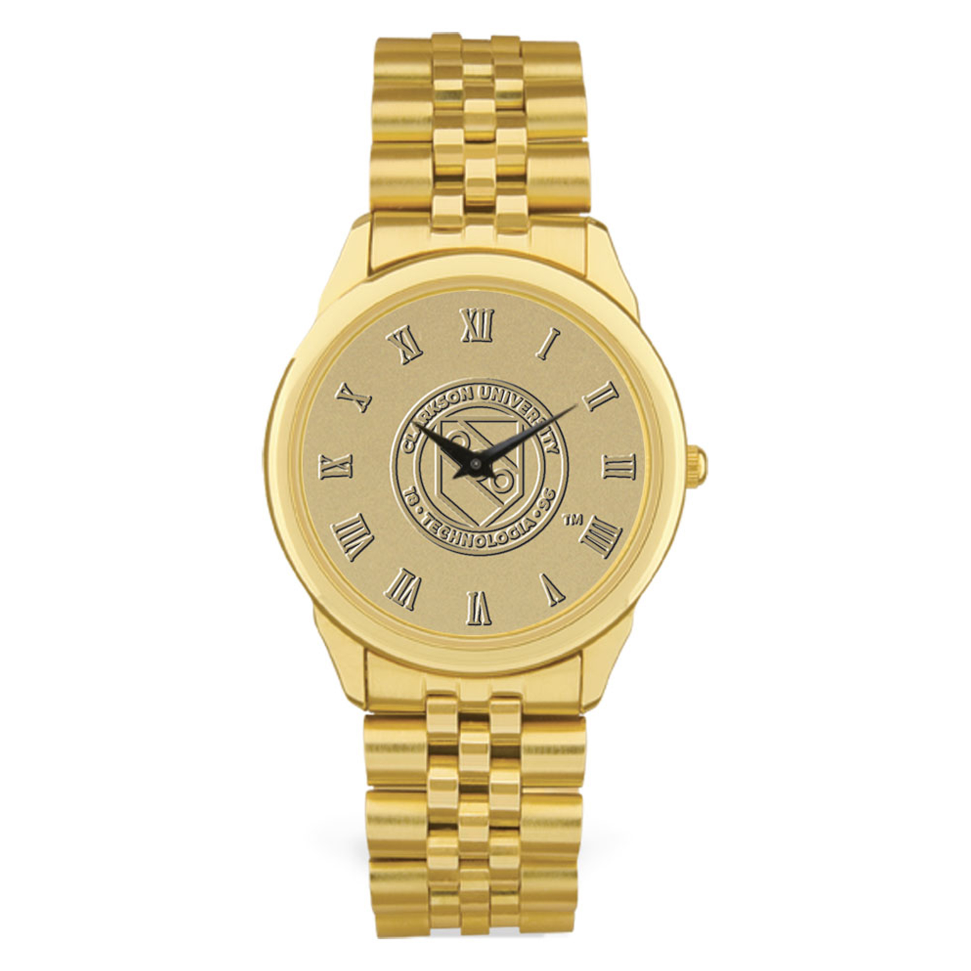 Gold Clarkson Golden Knights Medallion Rolled Link Bracelet Wristwatch
