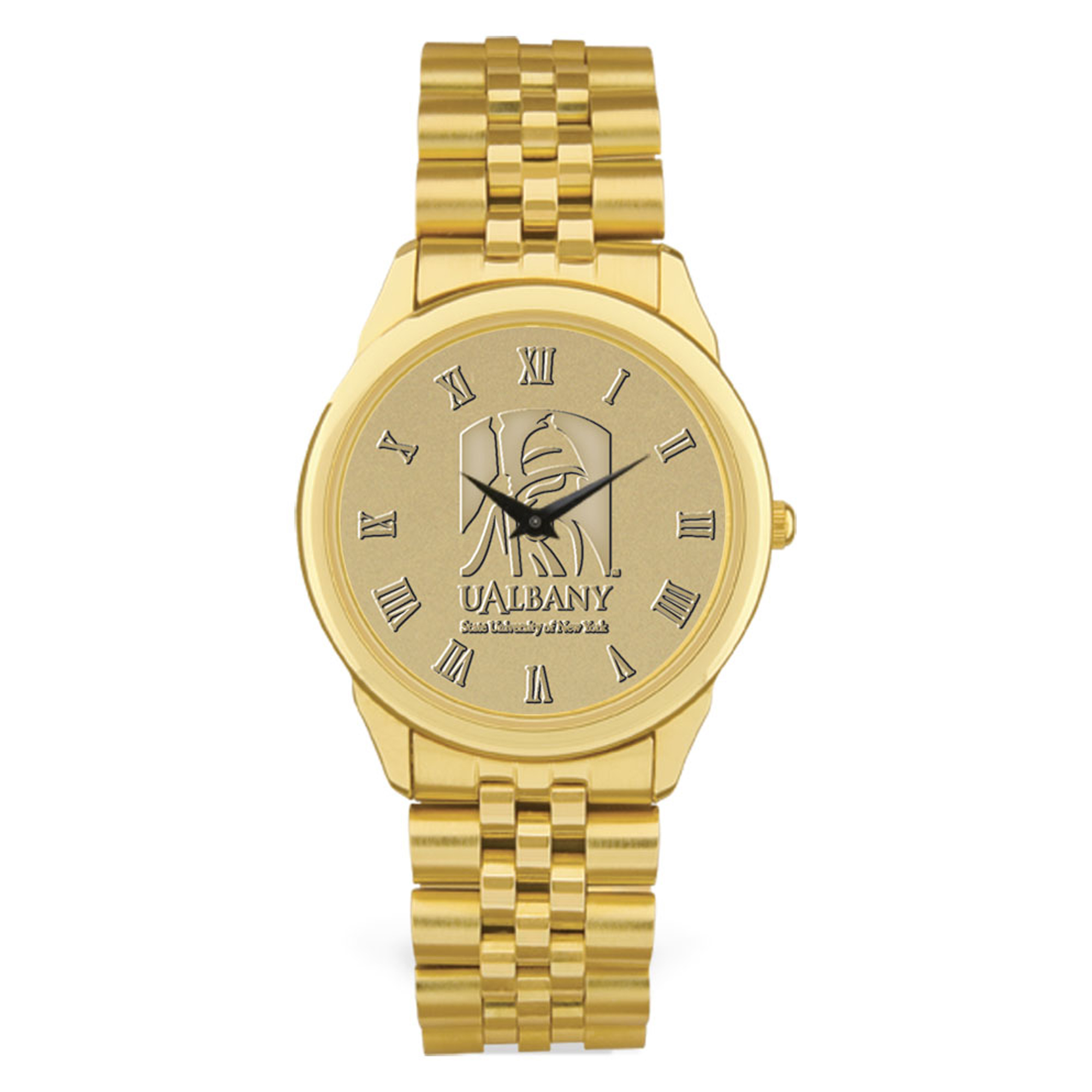 Gold Albany Great Danes Team Medallion Rolled Link Bracelet Wristwatch