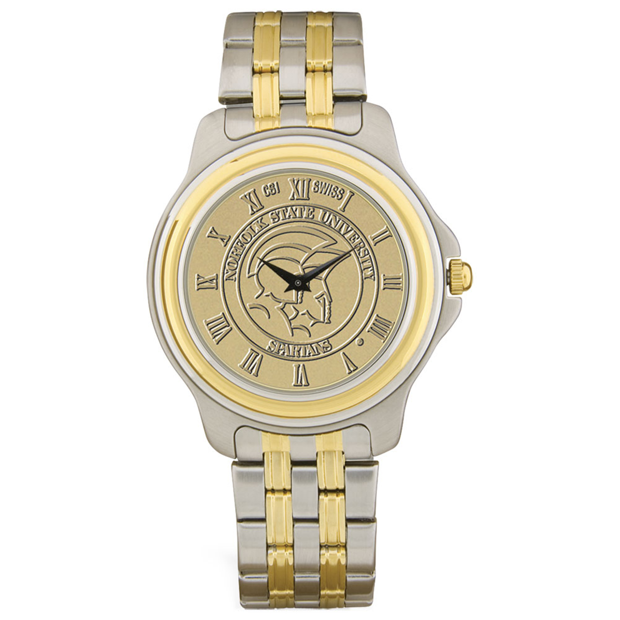 Gold/Silver Norfolk State Spartans Two-Tone Medallion Wristwatch