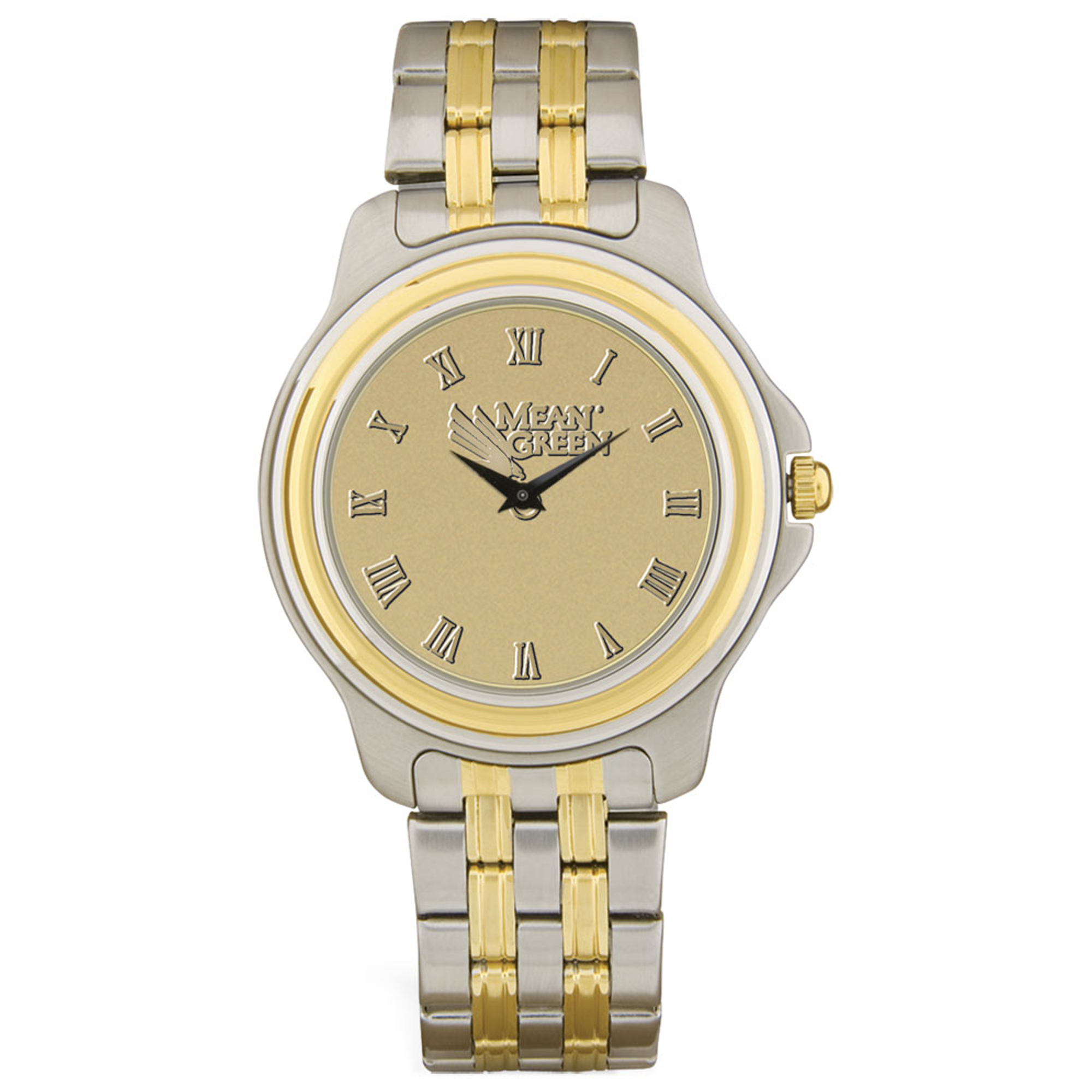 Gold/Silver North Texas Mean Green Two-Tone Medallion Wristwatch