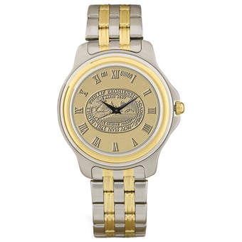 Gold/Silver Phillips Exeter Academy Big Red Two-Tone Medallion Wristwatch