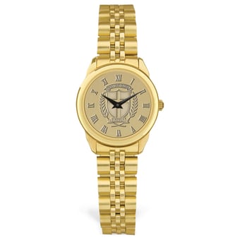 Women's Gold Dallas Baptist Patriots Medallion Rolled Link Bracelet Wristwatch